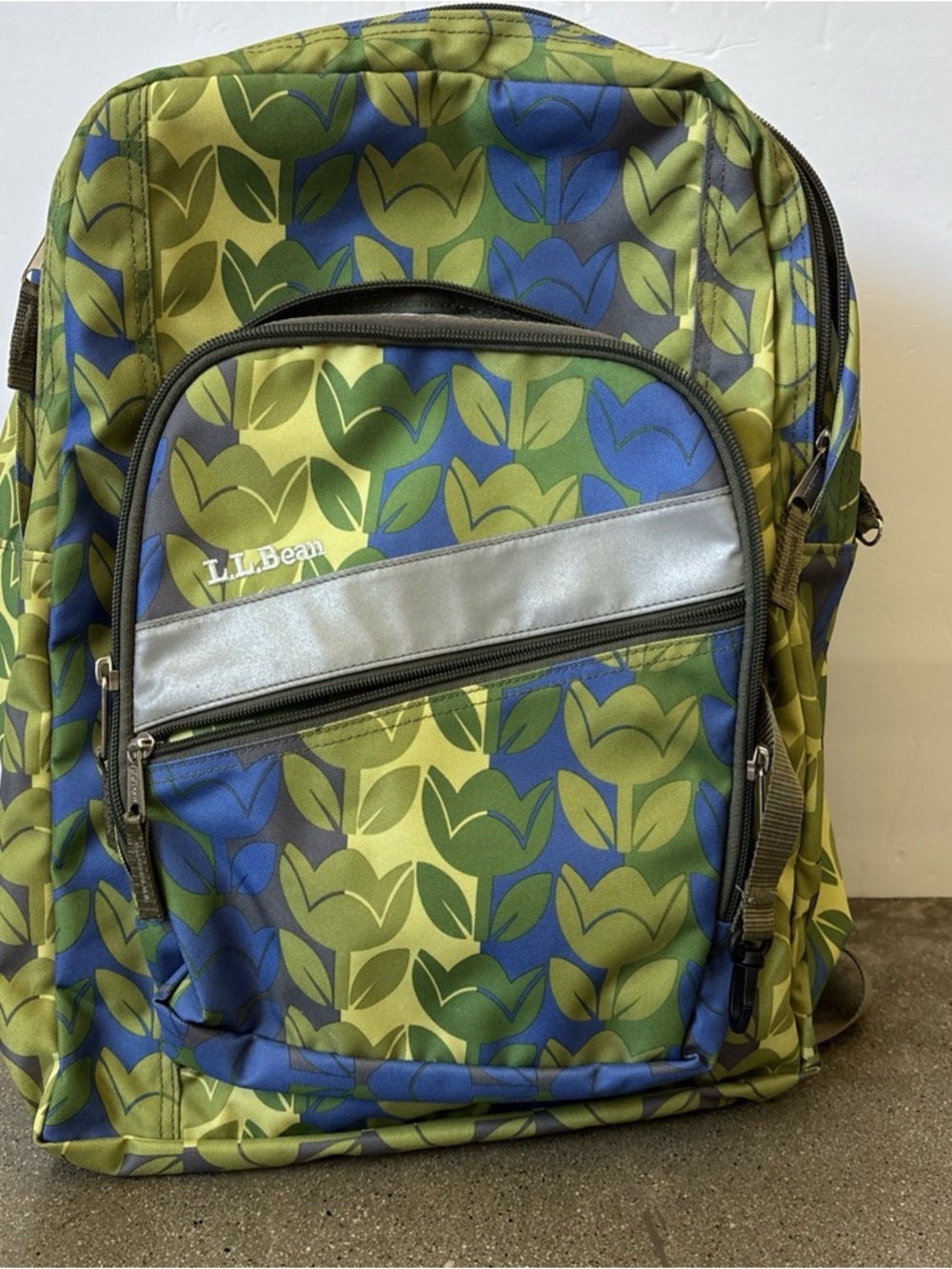 L.L. Bean Green and Blue Patterned women or kids Backpack